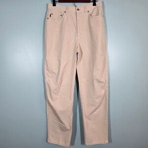 Lauren Ralph Lauren Cream High‎ Rise Straight Leg Pants Women 10 Cotton Jeans